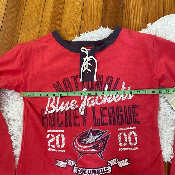 NHL Columbus Blue Jackets Women’s Lace-Up Sweatshirt - Picture 3 of 6
